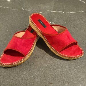 Red Burberry Espadrille Sandals.
